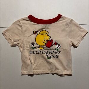 Mr. Men Little Miss little miss Sunshine cream and red cropped graphic baby tee
